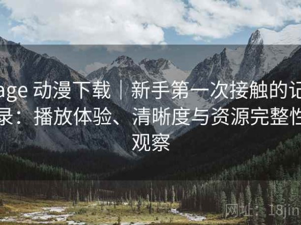 age 动漫下载｜新手第一次接触的记录：播放体验、清晰度与资源完整性观察