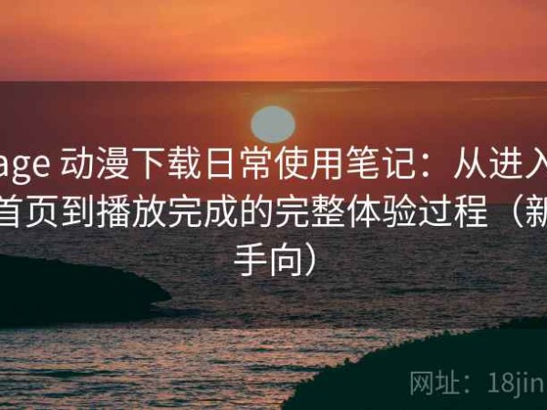age 动漫下载日常使用笔记：从进入首页到播放完成的完整体验过程（新手向）