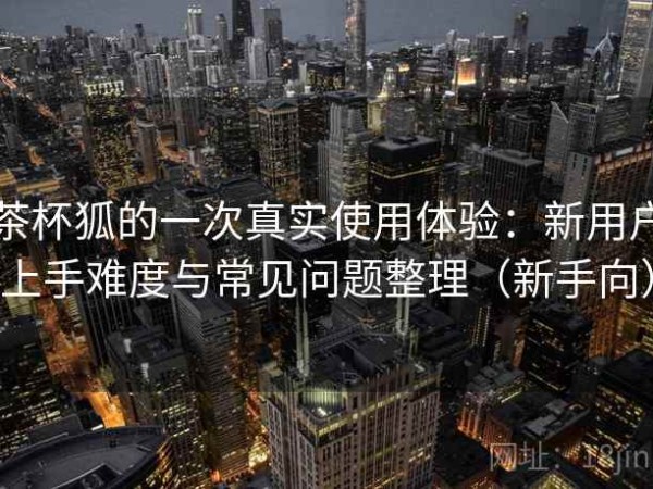 茶杯狐的一次真实使用体验：新用户上手难度与常见问题整理（新手向）