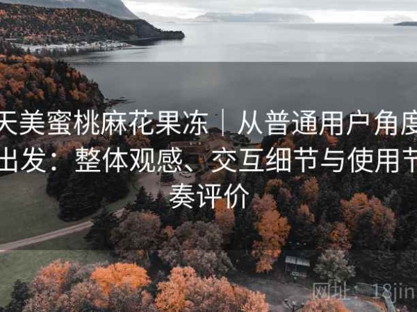 天美蜜桃麻花果冻｜从普通用户角度出发：整体观感、交互细节与使用节奏评价