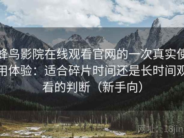 蜂鸟影院在线观看官网的一次真实使用体验：适合碎片时间还是长时间观看的判断（新手向）
