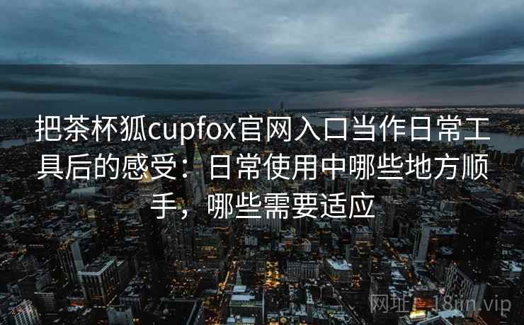 把茶杯狐cupfox官网入口当作日常工具后的感受：日常使用中哪些地方顺手，哪些需要适应
