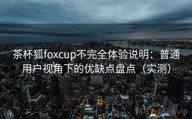 茶杯狐foxcup不完全体验说明：普通用户视角下的优缺点盘点（实测）