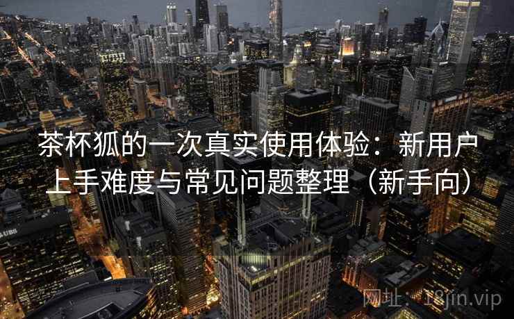 茶杯狐的一次真实使用体验：新用户上手难度与常见问题整理（新手向）
