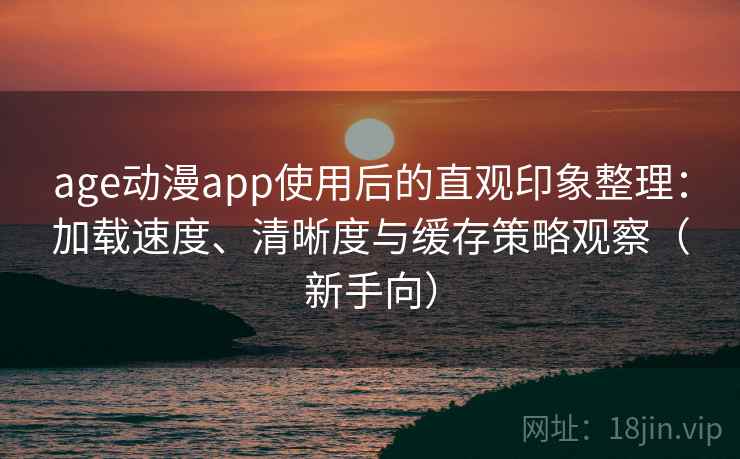 age动漫app使用后的直观印象整理:加载速度、清晰度与缓存策略观察(新手向) age动漫app使用后的直观印象整理:加载速度、清晰度与缓存策略观察(新手向)